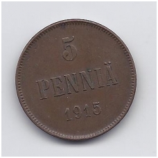 SUOMIJA 5 PENNIA 1915 KM # 15 VF