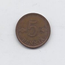 SUOMIJA 5 PENNIA 1969 KM # 45 VF