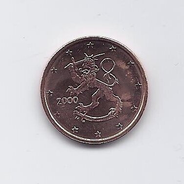 SUOMIJA 2 EURO CENTS 2000 KM # 99 UNC