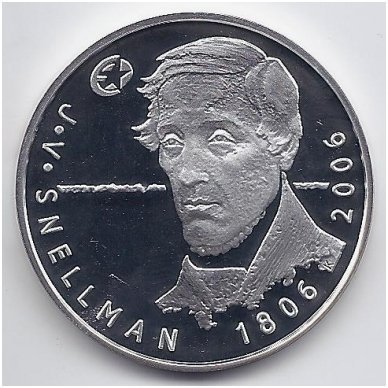 SUOMIJA 10 EURO 2006 KM # 124 PROOF J. V. Snellman 1