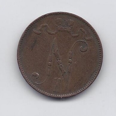 FINLAND 5 PENNIA 1899 KM # 15 VF 1