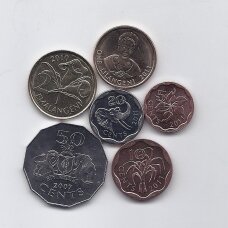 SVAZILANDAS 2007 - 2011 m. 6 monetų rinkinys