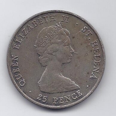 ŠV. ELENA 25 PENCE 1980 KM # 8 F/VF Karalienė 1