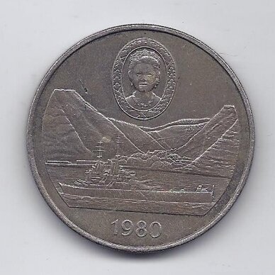 ŠV. ELENA 25 PENCE 1980 KM # 8 F/VF Karalienė