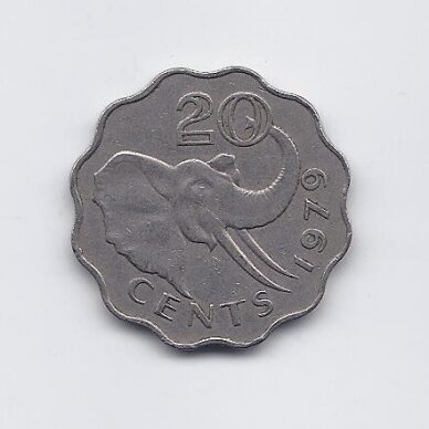 SWAZILAND 20 CENTS 1979 KM # 11 VF