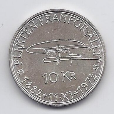 ŠVEDIJA 10 KRONOR 1972 KM # 847 AU 90 m. Karaliui