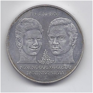 ŠVEDIJA 50 KRONOR 1976 KM # 854 AU Karaliaus vestuvės