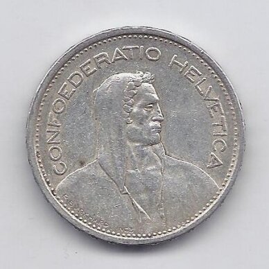 ŠVEICARIJA 5 FRANCS 1954 KM # 40 VF 1