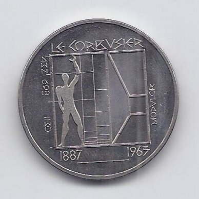 SWITZERLAND 5 FRANCS 1987 KM# 66 XF Le Corbusier