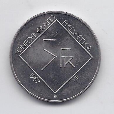 ŠVEICARIJA 5 FRANCS 1987 KM# 66 XF Le Corbusier 1