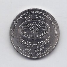 TAILANDAS 20 BAHT 1995 Y # 308 AU FAO