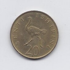 TANZANIA 20 SENTI 1966 KM # 2 XF