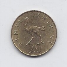 TANZANIA 20 SENTI 1977 KM # 2 XF