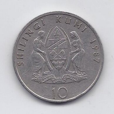 TANZANIA 10 SHILINGI 1987 KM # 20 VF