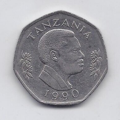 TANZANIJA 20 SHILINGI 1990 KM # 27.1 VF/XF 1