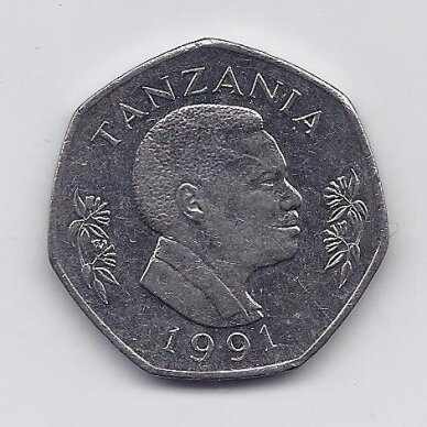 TANZANIJA 20 SHILINGI 1991 KM # 27.1 VF/XF 1