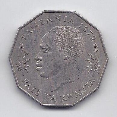 TANZANIA 5 SHILLINGS 1972 KM # 6 VF FAO 1