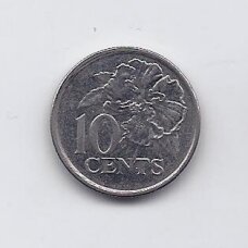 TRINIDADAS IR TOBAGAS 10 CENTS 2002 KM # 31 VF/XF