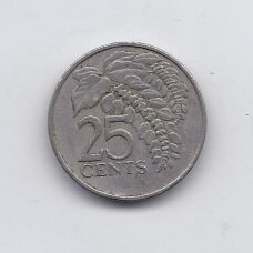 TRINIDADAS IR TOBAGAS 25 CENTS 1981 KM # 32 VF