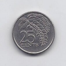 TRINIDADAS IR TOBAGAS 25 CENTS 1998 KM # 32 VF