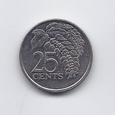 TRINIDADAS IR TOBAGAS 25 CENTS 2001 KM # 32 VF