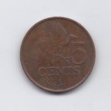 TRINIDADAS IR TOBAGAS 5 CENTS 1984 KM # 30 VF