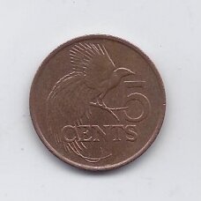 TRINIDADAS IR TOBAGAS 5 CENTS 1996 KM # 30 VF