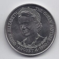 TRISTAN DA KUNJA 25 PENCE 1980 KM # 3 XF 80th Birthday of Queen Mother