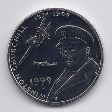 TRISTAN DA CUNHA 50 PENCE 1999 KM# 9 AU WINSTON CHURCHILL