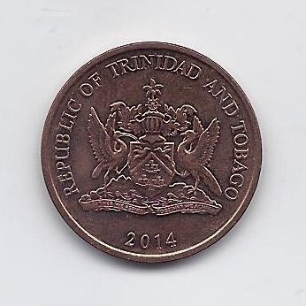 TRINIDAD AND TOBAGO 5 CENTS 2014 KM # 30 VF 1