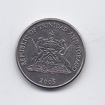 TRINIDAD AND TOBAGO 25 CENTS 2005 KM # 32 VF/XF 1