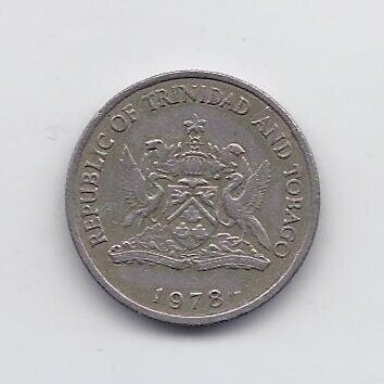 TRINIDAD AND TOBAGO 25 CENTS 1978 KM # 32 VF 1