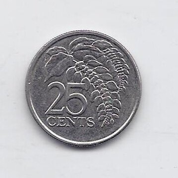 TRINIDAD AND TOBAGO 25 CENTS 2014 KM # 32 XF