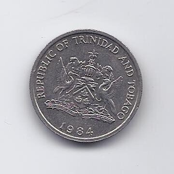 TRINIDAD AND TOBAGO 25 CENTS 1984 KM # 32 VF 1