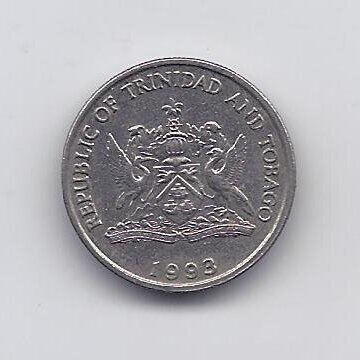 TRINIDAD AND TOBAGO 25 CENTS 1993 KM # 32 VF 1