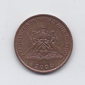 TRINIDAD AND TOBAGO 5 CENTS 2000 KM # 30 VF 1