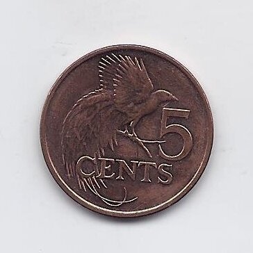 TRINIDAD AND TOBAGO 5 CENTS 2014 KM # 30 VF