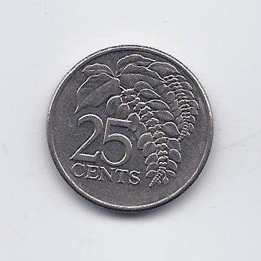 TRINIDADAS IR TOBAGAS 25 CENTS 2005 KM # 32 VF/XF