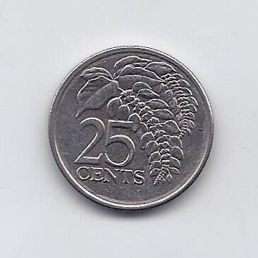 TRINIDADAS IR TOBAGAS 25 CENTS 2008 KM # 32 VF/XF