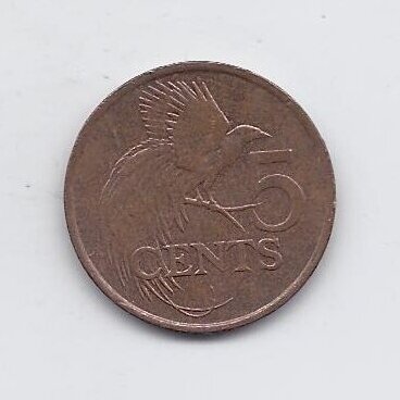 TRINIDAD AND TOBAGO 5 CENTS 1998 KM # 30 VF