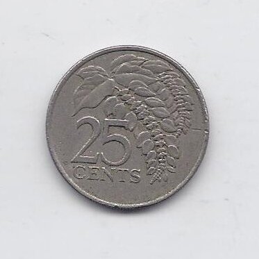 TRINIDADAS IR TOBAGAS 25 CENTS 1979 KM # 32 VF