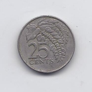 TRINIDADAS IR TOBAGAS 25 CENTS 1981 KM # 32 VF