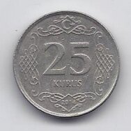 TURKIJA 25 KURUS 2014 KM # 1242 VF/XF