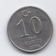 TURKIJA 10 KURUS 2006 KM # 1166 VF