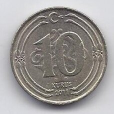 TURKIJA 10 KURUS 2011 KM # 1241 XF