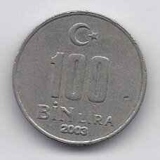 TURKIJA 100 000 LIRA 2003 KM # 1108 VF