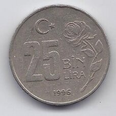 TURKEY 25 000 LIRA 1996 KM # 1041 VF