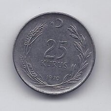 TURKEY 25 KURUS 1970 KM # 892.3 XF