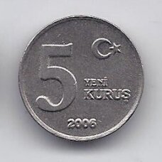 TURKIJA 5 KURUS 2006 KM # 1165 XF