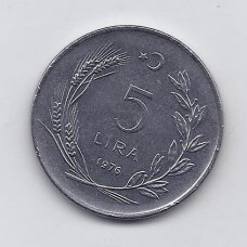 TURKEY 5 LIRA 1976 KM # 905 VF